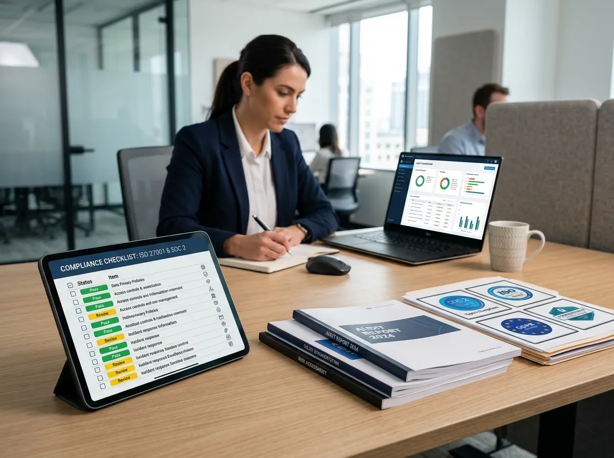 Modern medical practice with HIPAA-compliant IT infrastructure, clinical workstations, and secure healthcare technology systems.